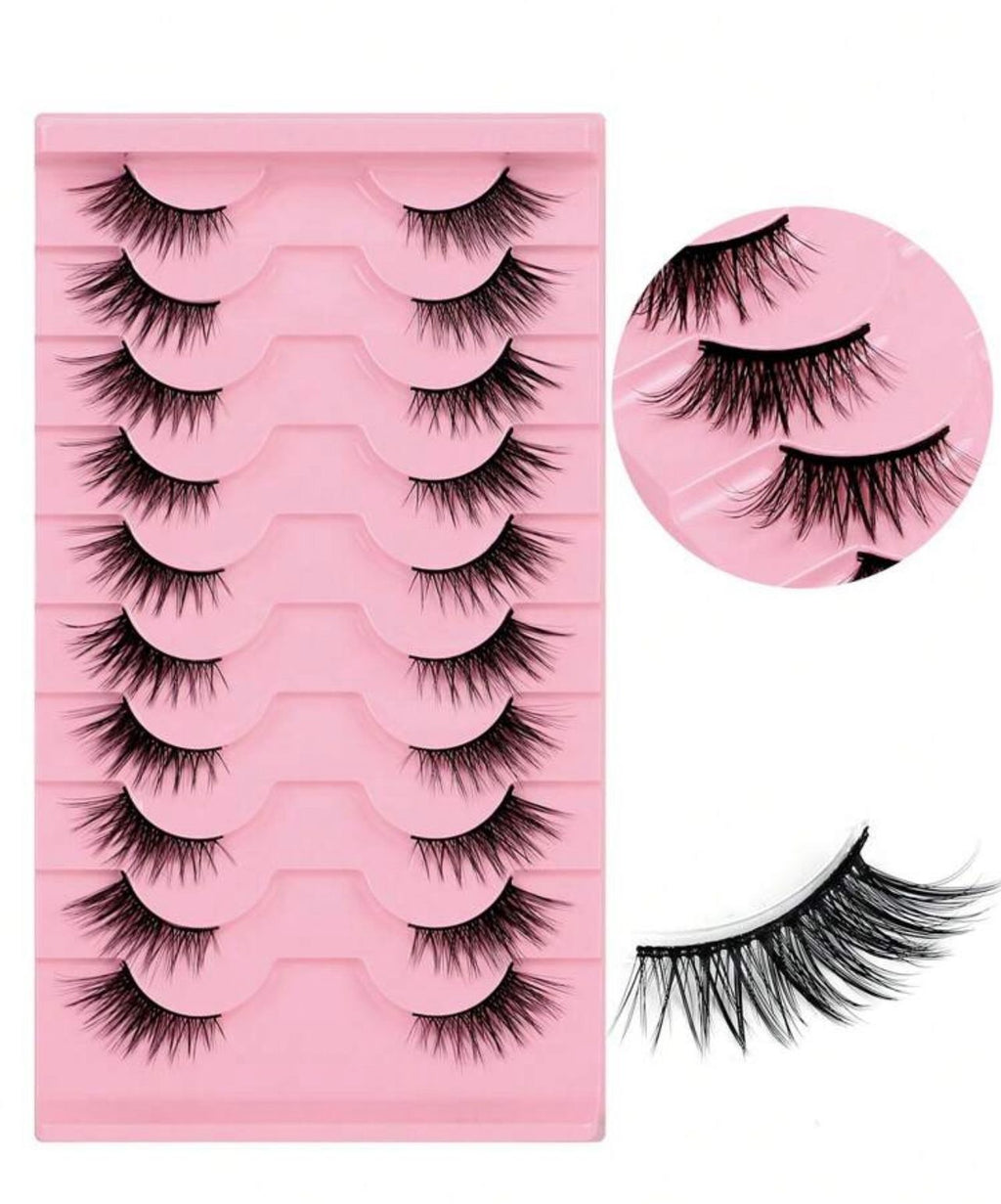 10أزواج رموش نصف العين طبيعية وجذابة للمكياج اليومي Y1045