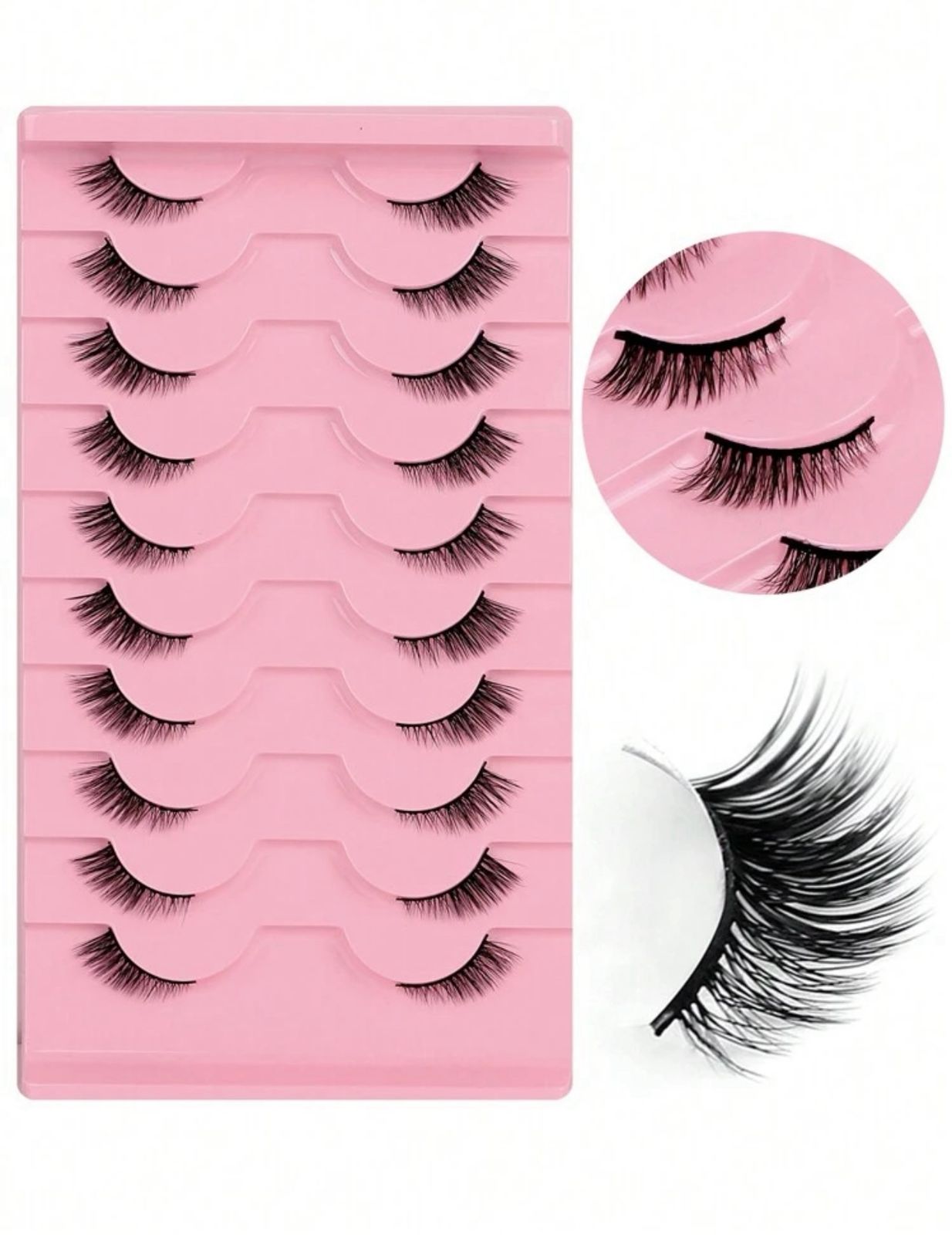 رموش صناعية نصفية – 10 أزواج بأسلوب فوكسي Y1044