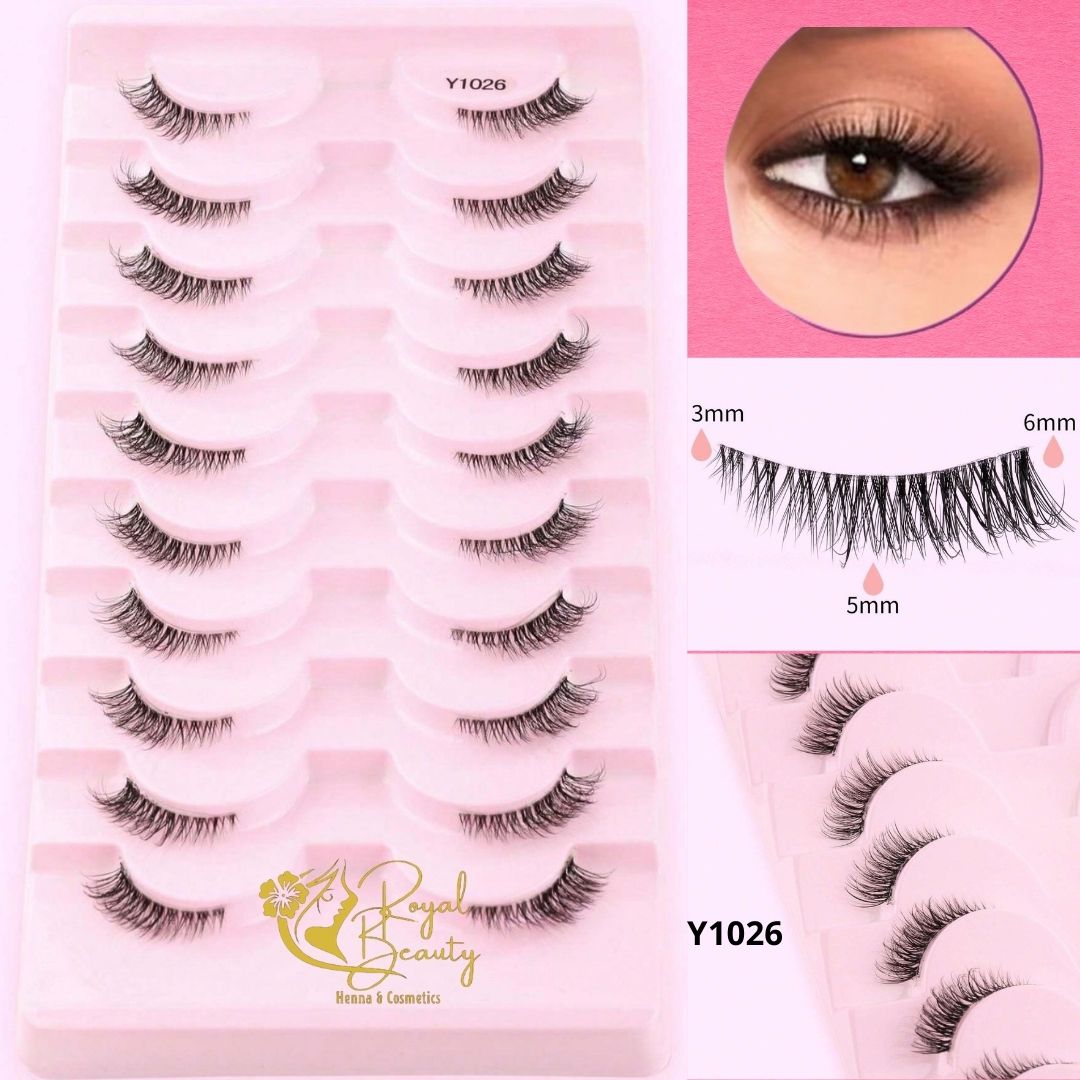 رموش طرفيه خفيفه الوزن 10 أزواج Y1026