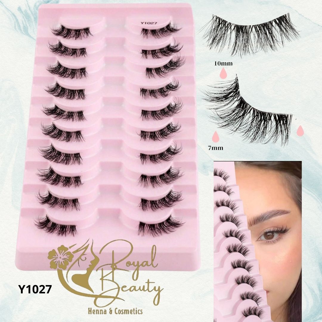 رموش طرفيه خفيفه الوزن 10 أزواج Y1027