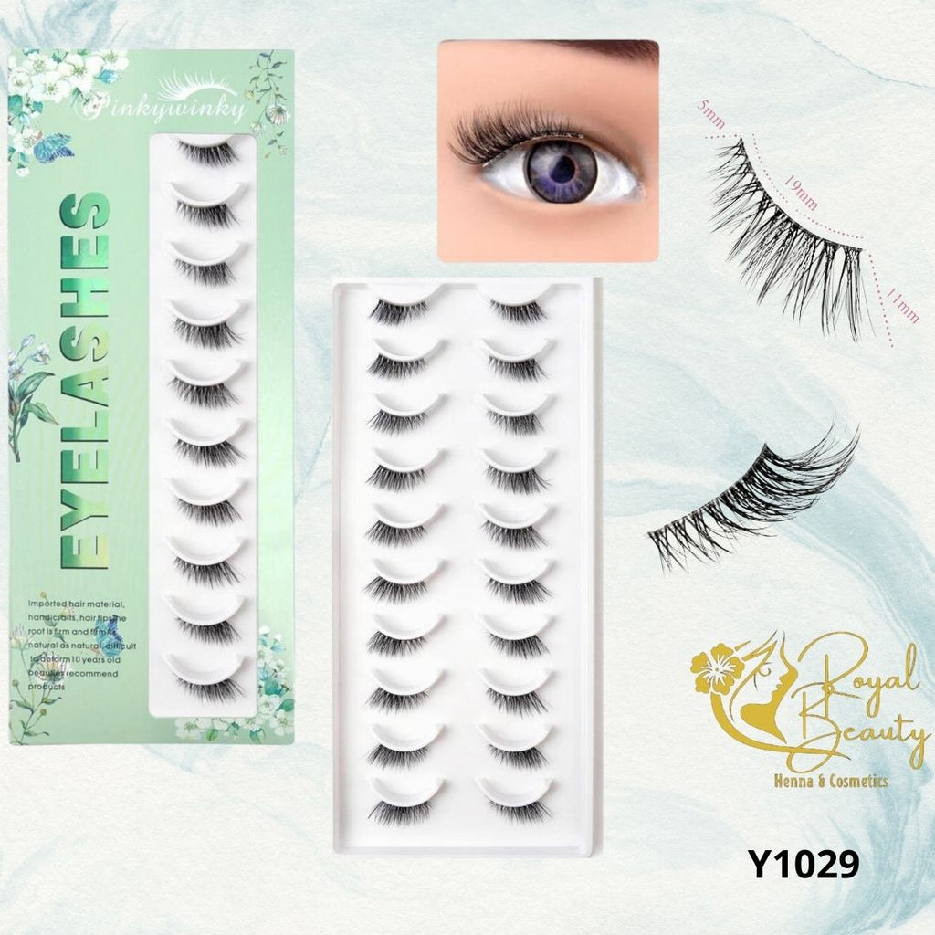 رموش طرفيه خفيفه الوزن 10 أزواج Y1029