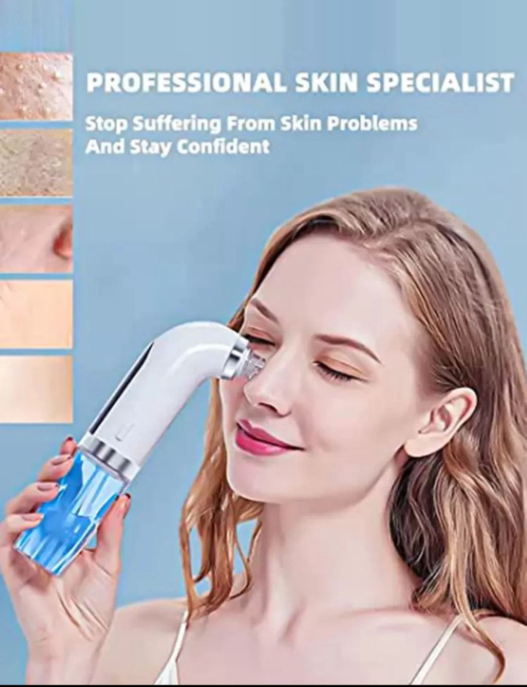 جهاز تنظيف البشرة وشفط الرؤوس السوداء – بثلاث مستويات و6 رؤوس قابلة للتبديل