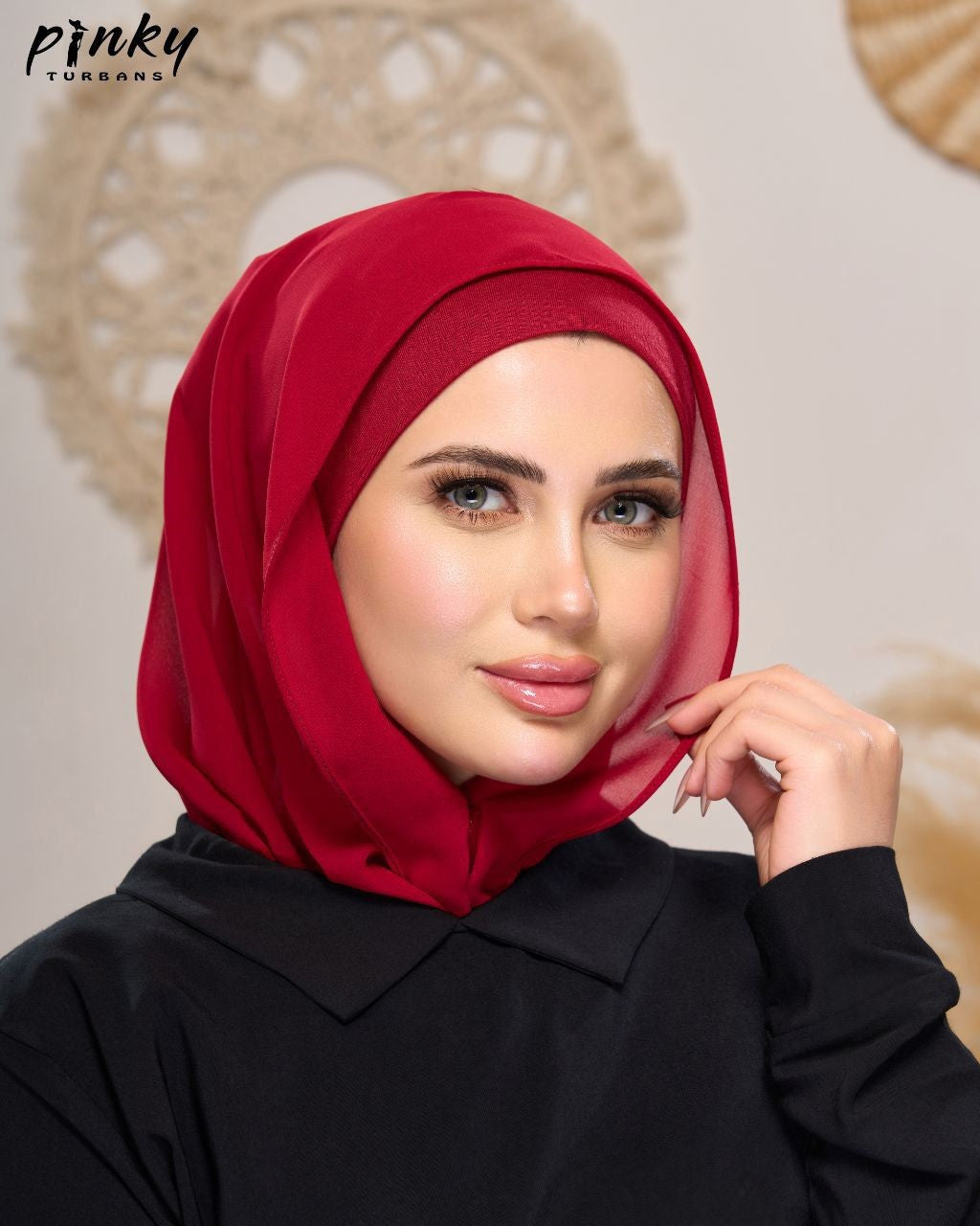 إيزي سكارف شيفون ببندانه متصلة وإغلاق مغناطيسي أمامي من PINKY كود PKY-015-3