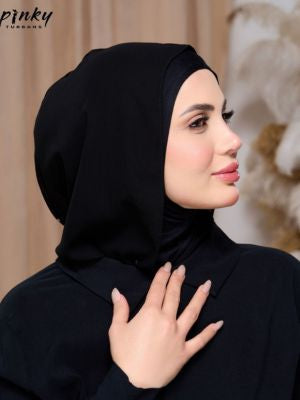 حجاب طباقية قطن بهودي شيفون – جاهز للارتداء من PINKY كود PKY-17-1
