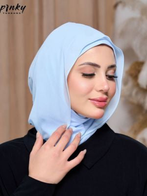 حجاب طباقية قطن بهودي شيفون – جاهز للارتداء من PINKY كود PKY-17-3