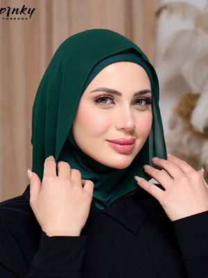 حجاب طباقية قطن بهودي شيفون – جاهز للارتداء من PINKY كود PKY-17-4