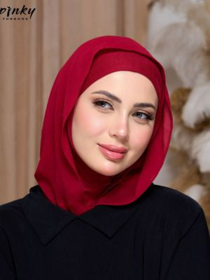 حجاب طباقية قطن بهودي شيفون – جاهز للارتداء من PINKY كود PKY-17-5