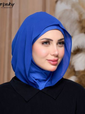 حجاب طباقية قطن بهودي شيفون – جاهز للارتداء من PINKY كود PKY-17-6