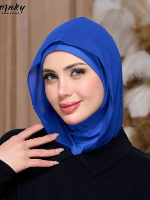 حجاب طباقية قطن بهودي شيفون – جاهز للارتداء من PINKY كود PKY-17-6