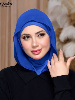 حجاب طباقية قطن بهودي شيفون – جاهز للارتداء من PINKY كود PKY-17-6