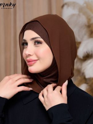 حجاب طباقية قطن بهودي شيفون – جاهز للارتداء من PINKY كود PKY-17-7