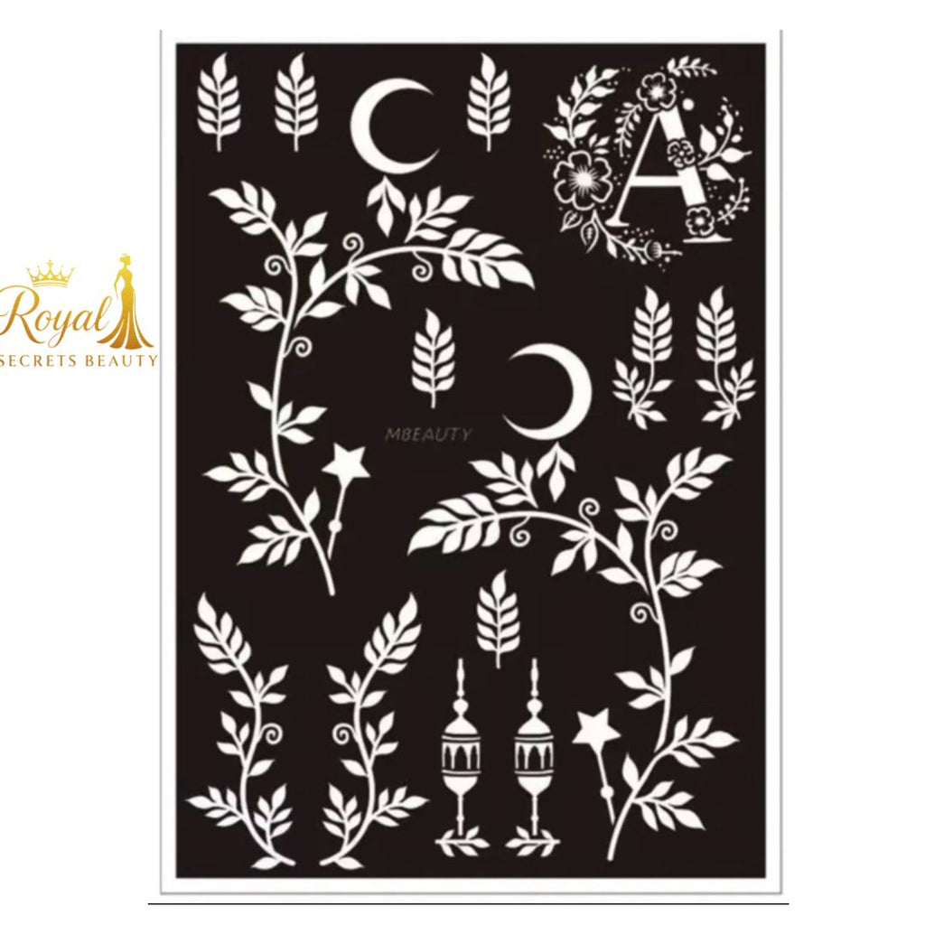 استيكر حنة رمضان لليدين | نقوش رمضانية فاخرة | تصميم رقم  RR 18