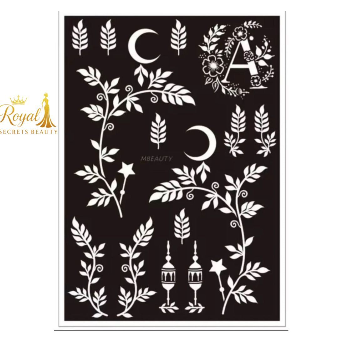 استيكر حنة رمضان لليدين | نقوش رمضانية فاخرة | تصميم رقم  RR 18