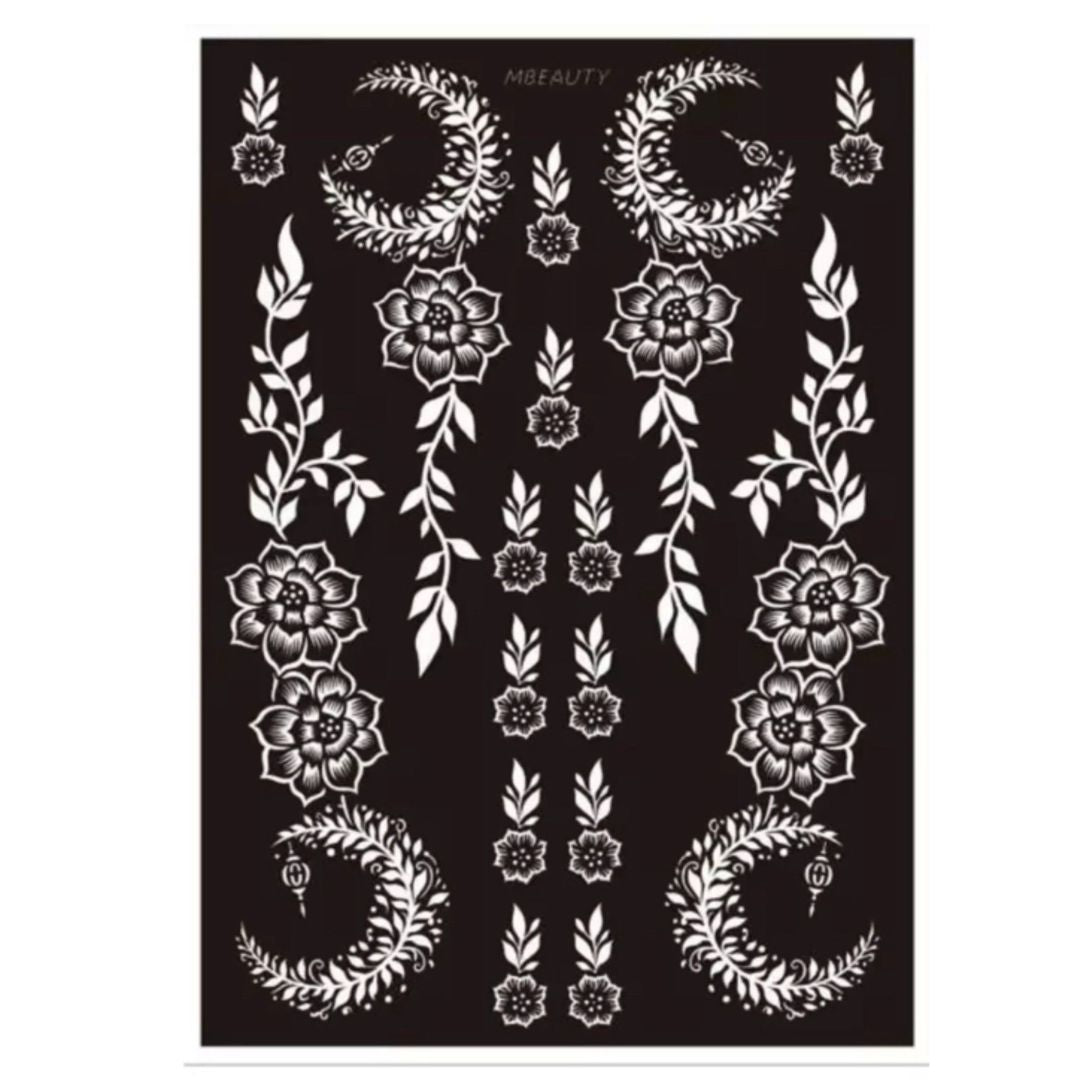 استيكر حنة رمضان لليدين | نقوش رمضانية فاخرة | تصميم رقم  RR 21