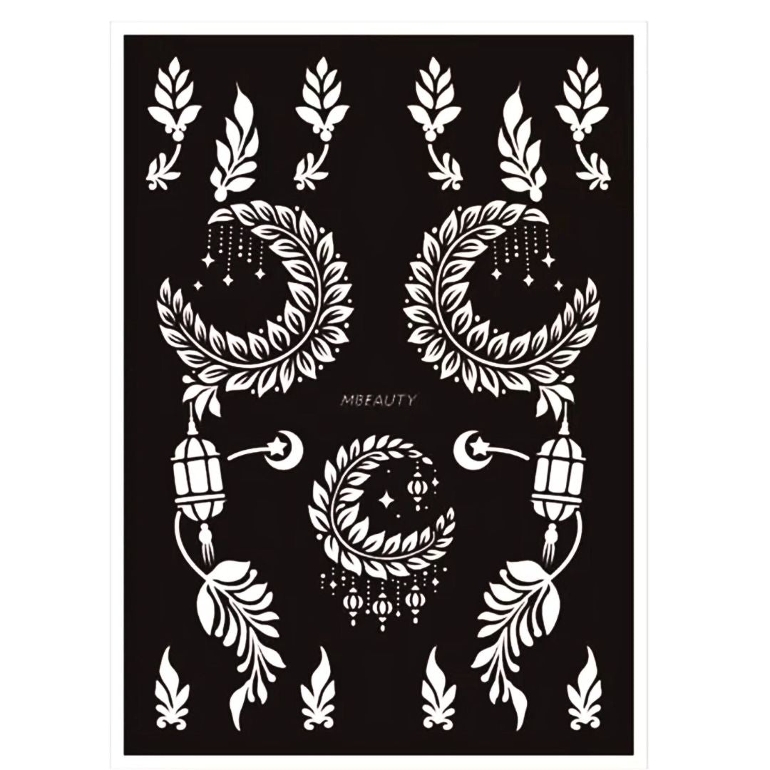 استيكر حنة رمضان لليدين | نقوش رمضانية فاخرة | تصميم رقم  RR 22