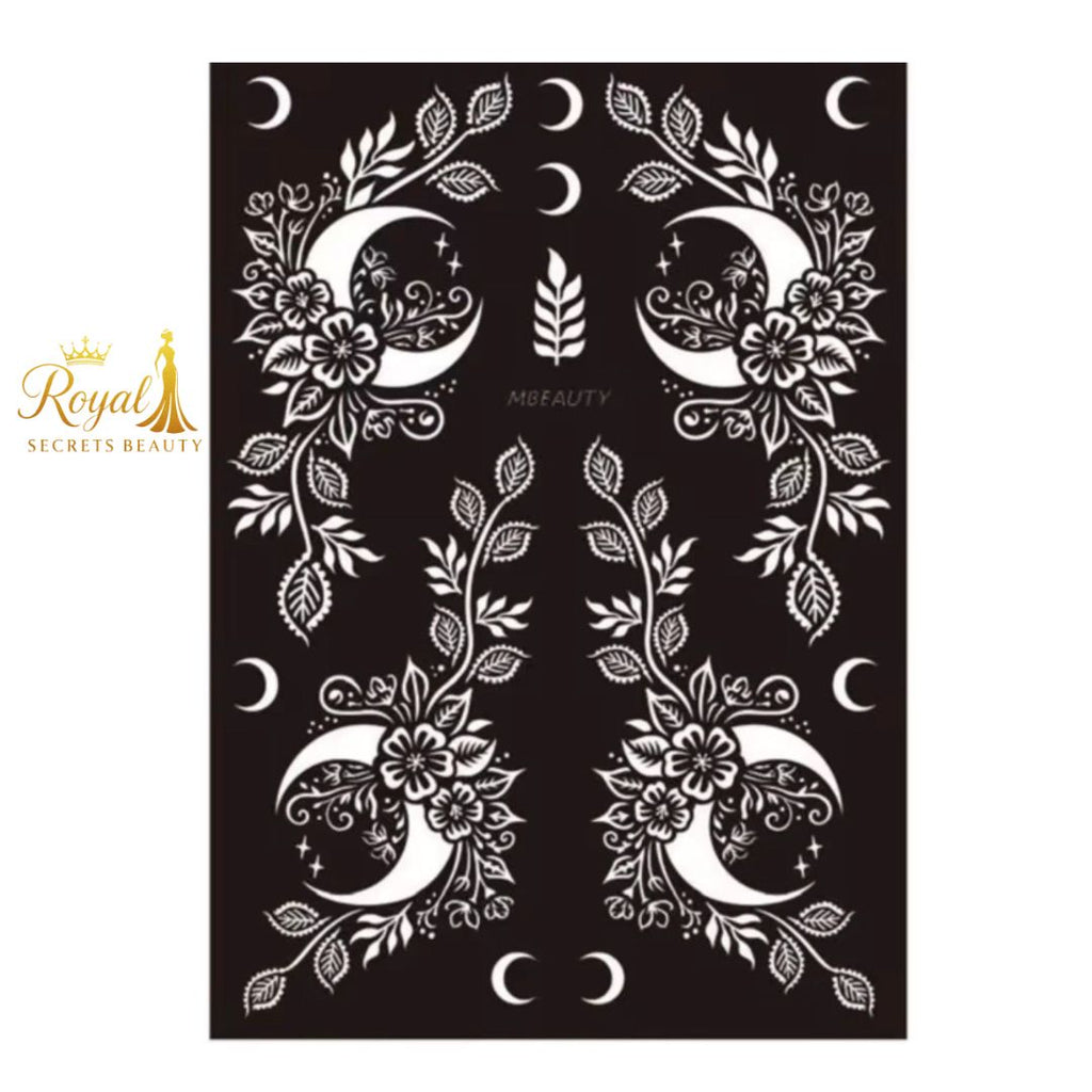 استيكر حنة رمضان لليدين | نقوش رمضانية فاخرة | تصميم رقم  RR 23