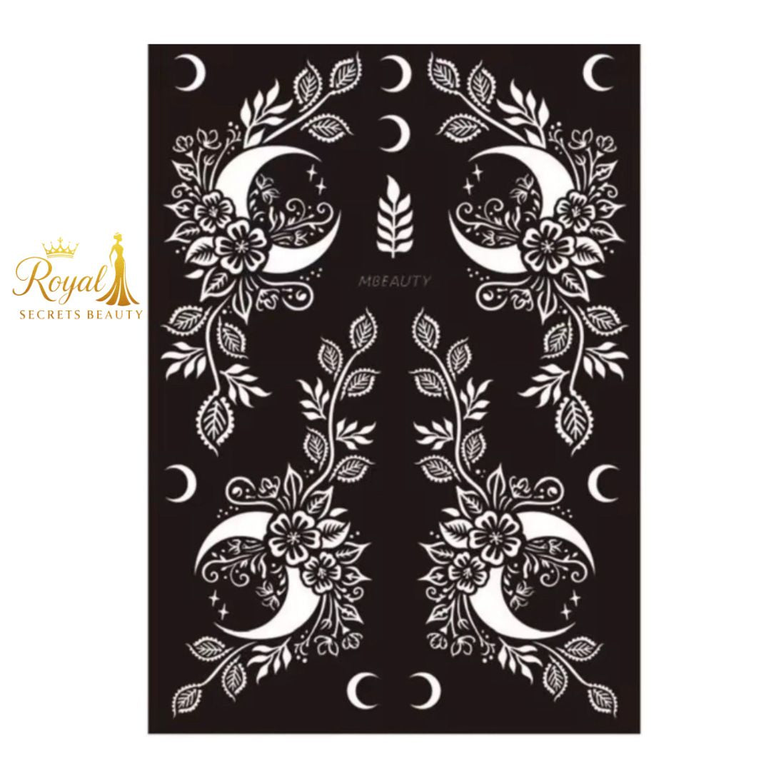 استيكر حنة رمضان لليدين | نقوش رمضانية فاخرة | تصميم رقم  RR 23