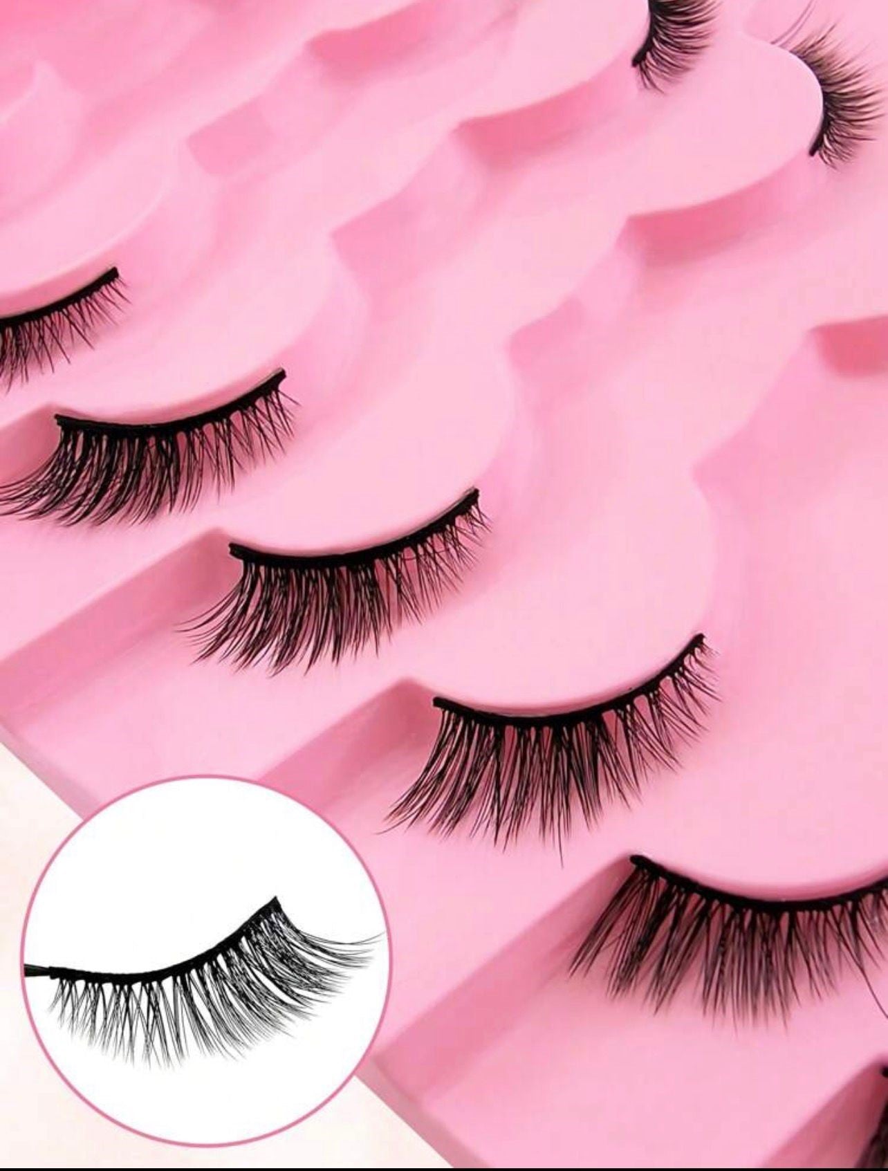 رموش نصفية 7 أزواج بطراز عين القطة 15 مم – رموش ركن 3/4 بمظهر طبيعي Y1089