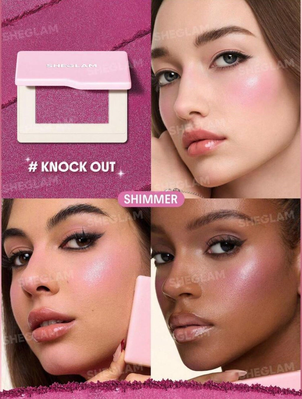 أحمر خدود بودرة من شيقلام يمنح خدود وردية لامعة ولمسة إشراقة جذابة تدوم طوال اليوم – Knock Out