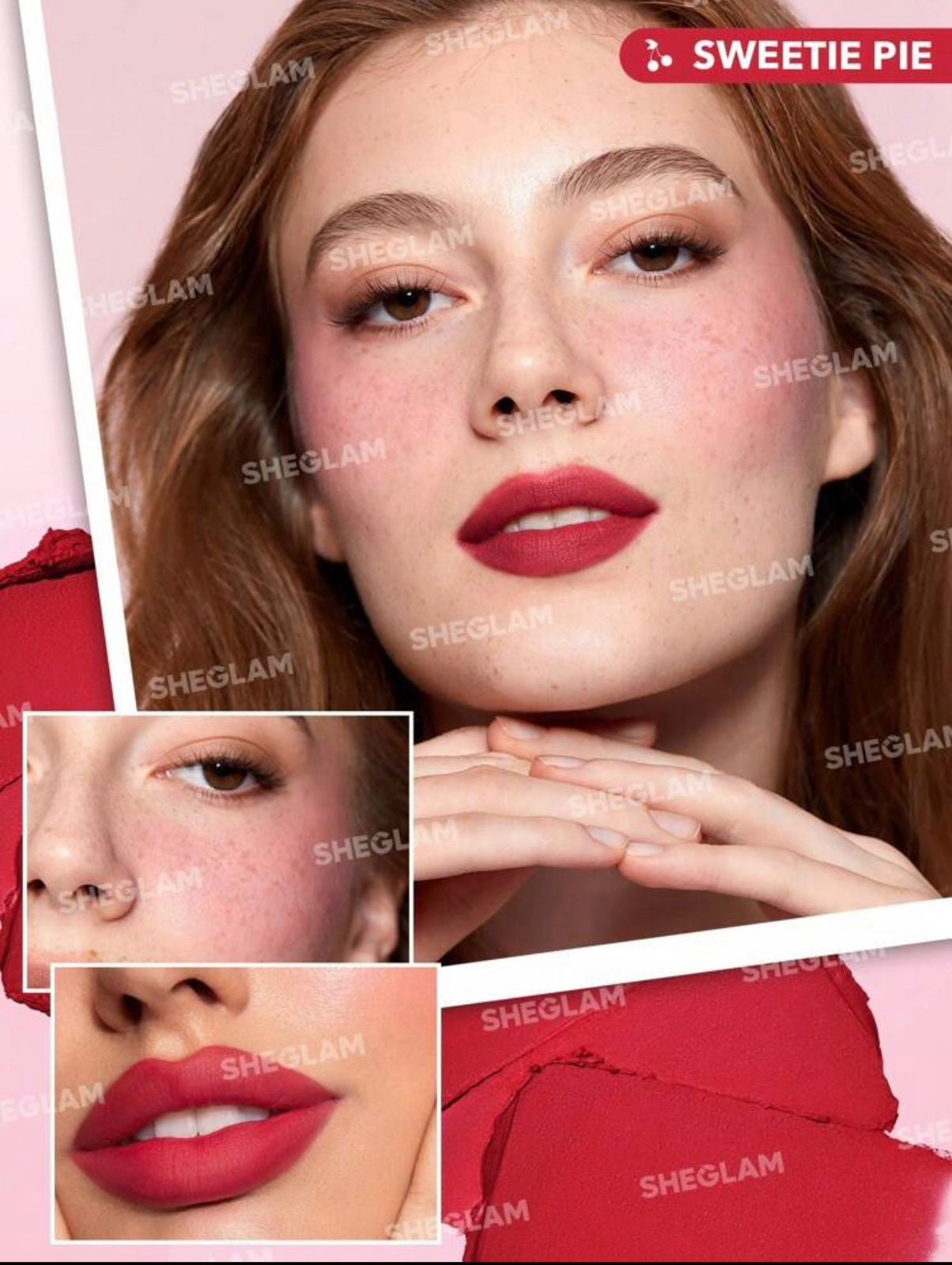مجموعة بلاشر وكريم شفاه 2 في 1 من شيقلام تعطي لون طبيعي ولمسة مخملية تدوم طوال اليوم – Very Cherry