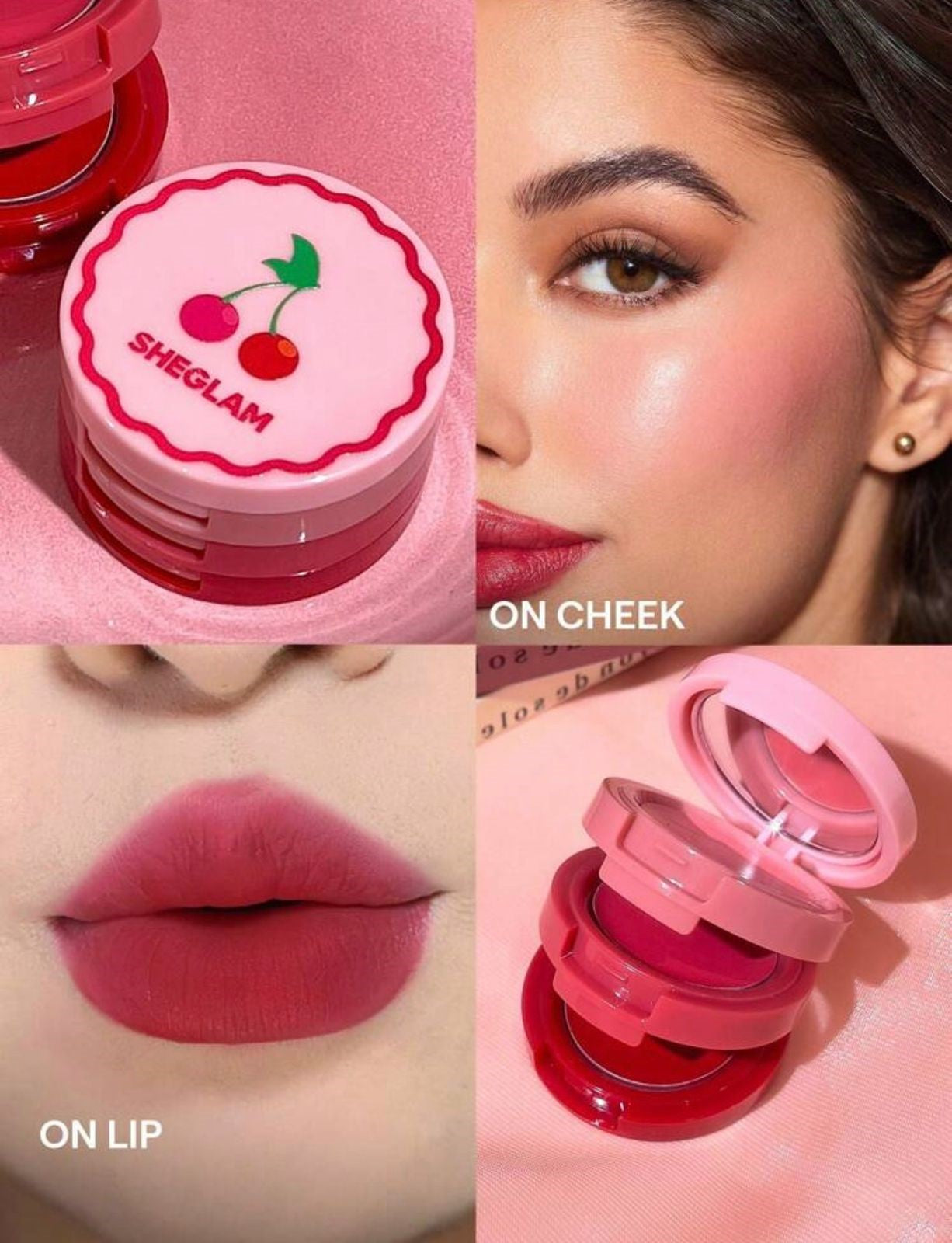 مجموعة بلاشر وكريم شفاه 2 في 1 من شيقلام تعطي لون طبيعي ولمسة مخملية تدوم طوال اليوم – Very Cherry