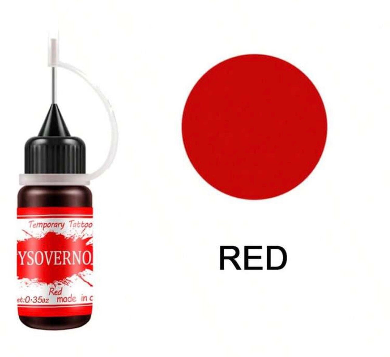 حبر وشم مؤقت أحمر YSORNO – لون Red ثابت مقاوم للماء بتطبيق دقيق