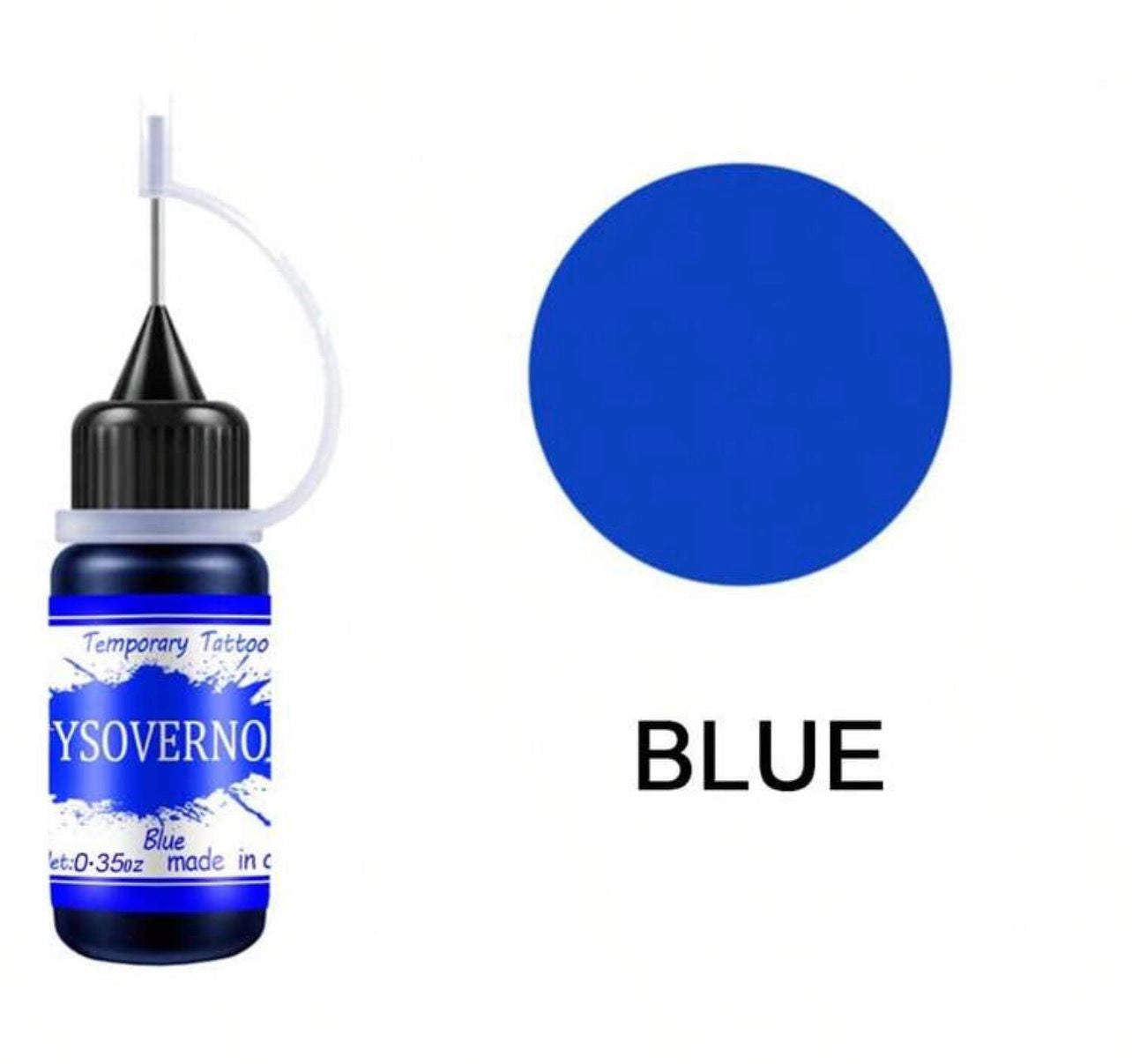 حبر وشم مؤقت أزرق YSORNO – لون Blue ثابت مقاوم للماء بتطبيق دقيق