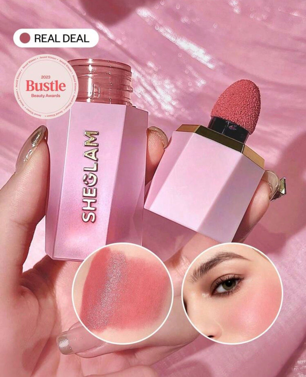 أحمر خدود سائل SHEGLAM Color Bloom لون Real Deal مقاوم للماء وثابت طويل الأمد