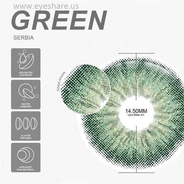عدسات أي شير - جمال بلا حدود  Serbia Green 71