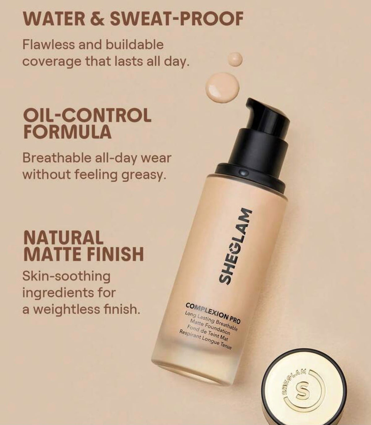 كريم أساس مطفي طويل الثبات | تغطية كاملة | مقاوم للماء shell