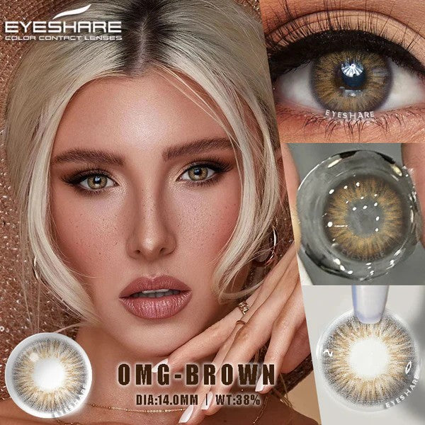 عدسات آي شير التجميلية  OMG Brown 72