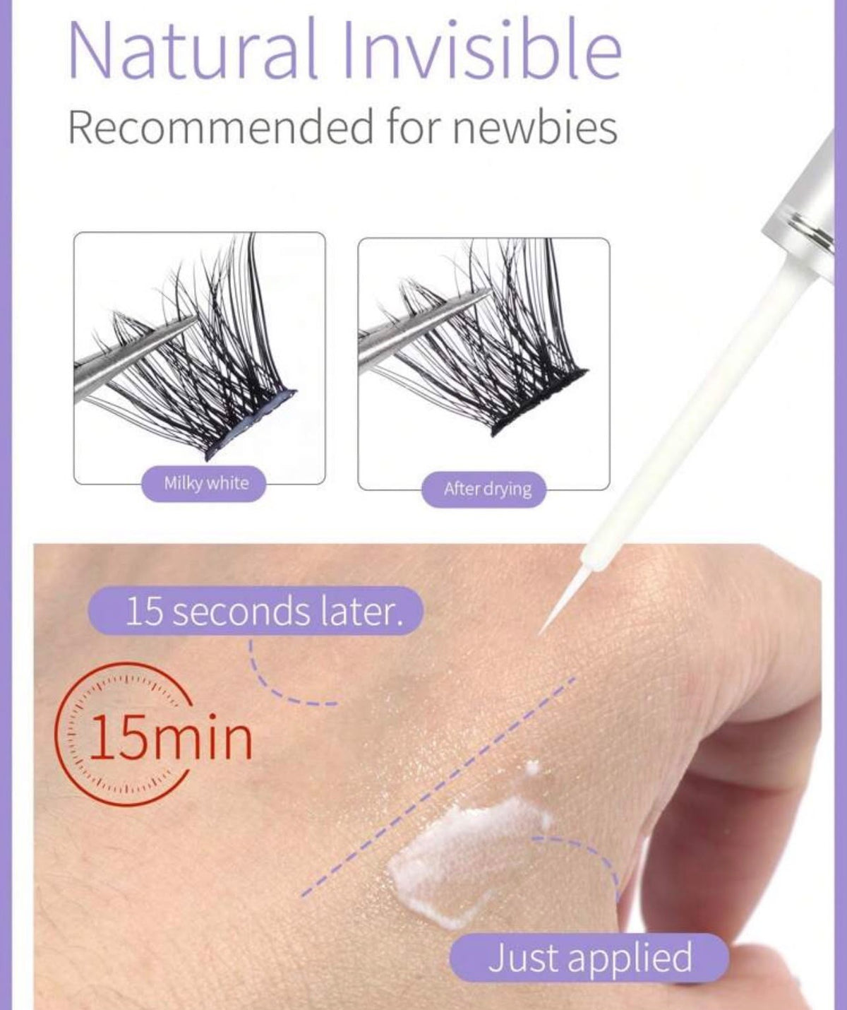 غراء رموش MAGEFY شفاف سريع الجفاف 5 جم – يجف خلال 15 ثانية، مقاوم للماء والعرق، ثبات قوي للاستخدام اليومي والسفر 5 جم