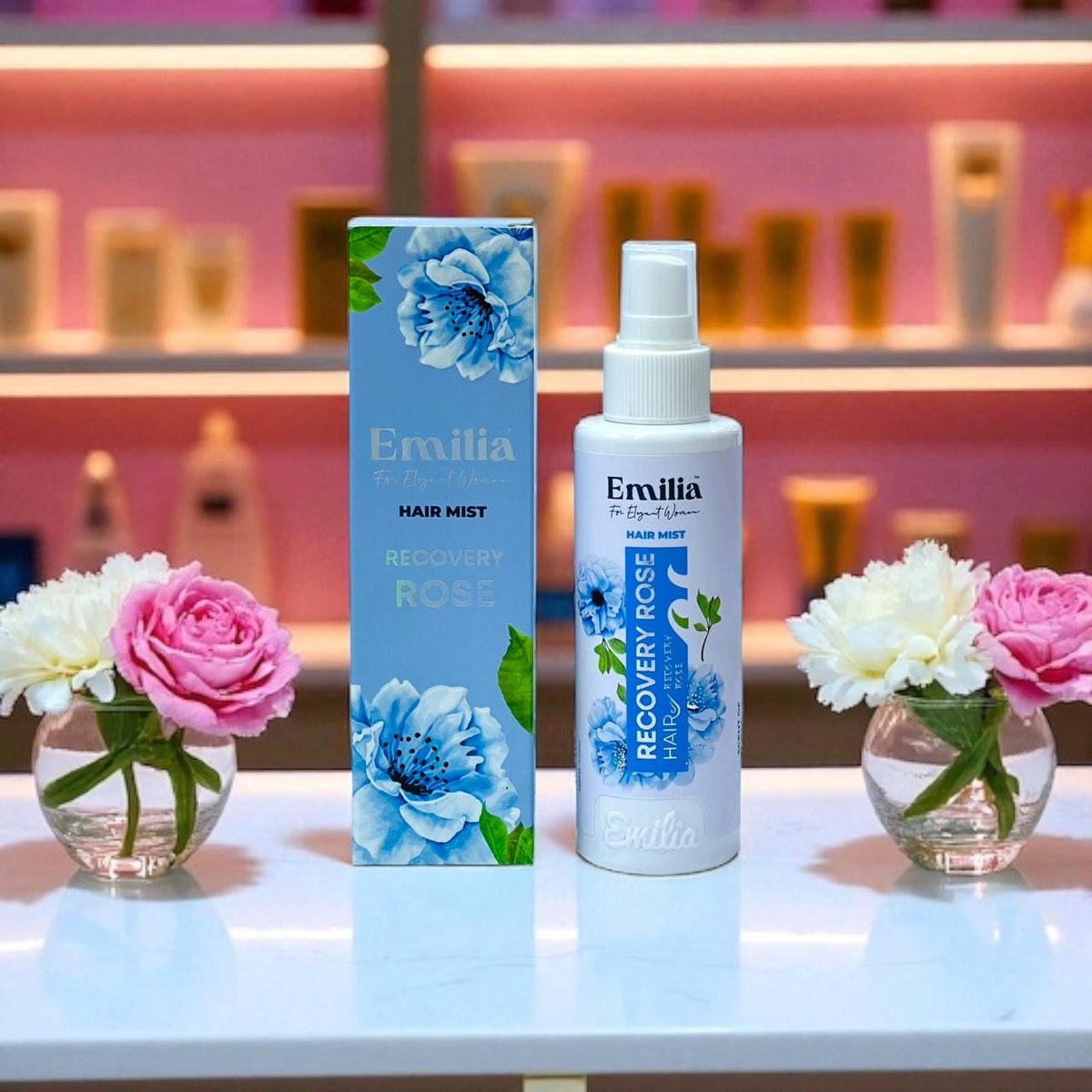 إيميليا معطر شعر ريكفري روز 125 مل – Hair Mist برائحة الورد المنعشة، خالٍ من الكحول، مع الجلسرين وفيتامين E
