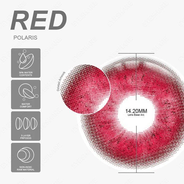 عدسات أي شير - جمال بلا حدود لعينيك Polaris Red كود 76