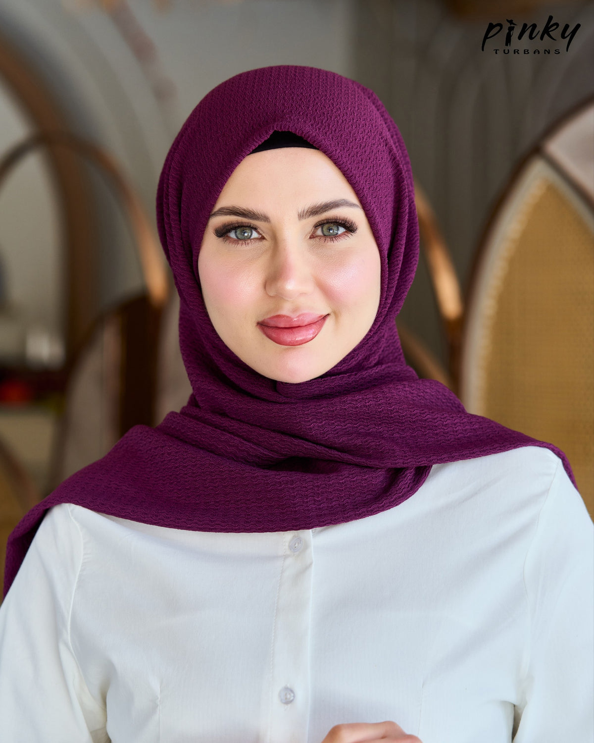 حجاب كرينكل صيفي كبسولة من Pinky Turbans – يُغلق من الأمام، خفيف ومريح PKY-19-4