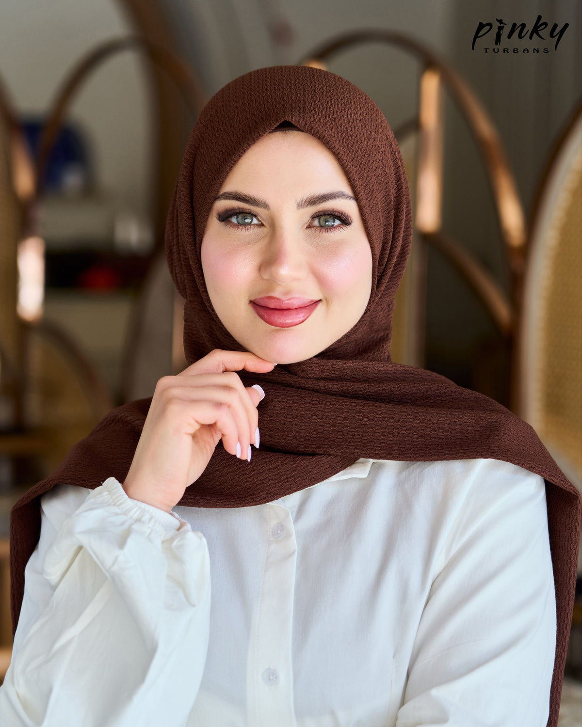 حجاب كرينكل صيفي كبسولة من Pinky Turbans – يُغلق من الأمام، خفيف ومريح PKY-19-5