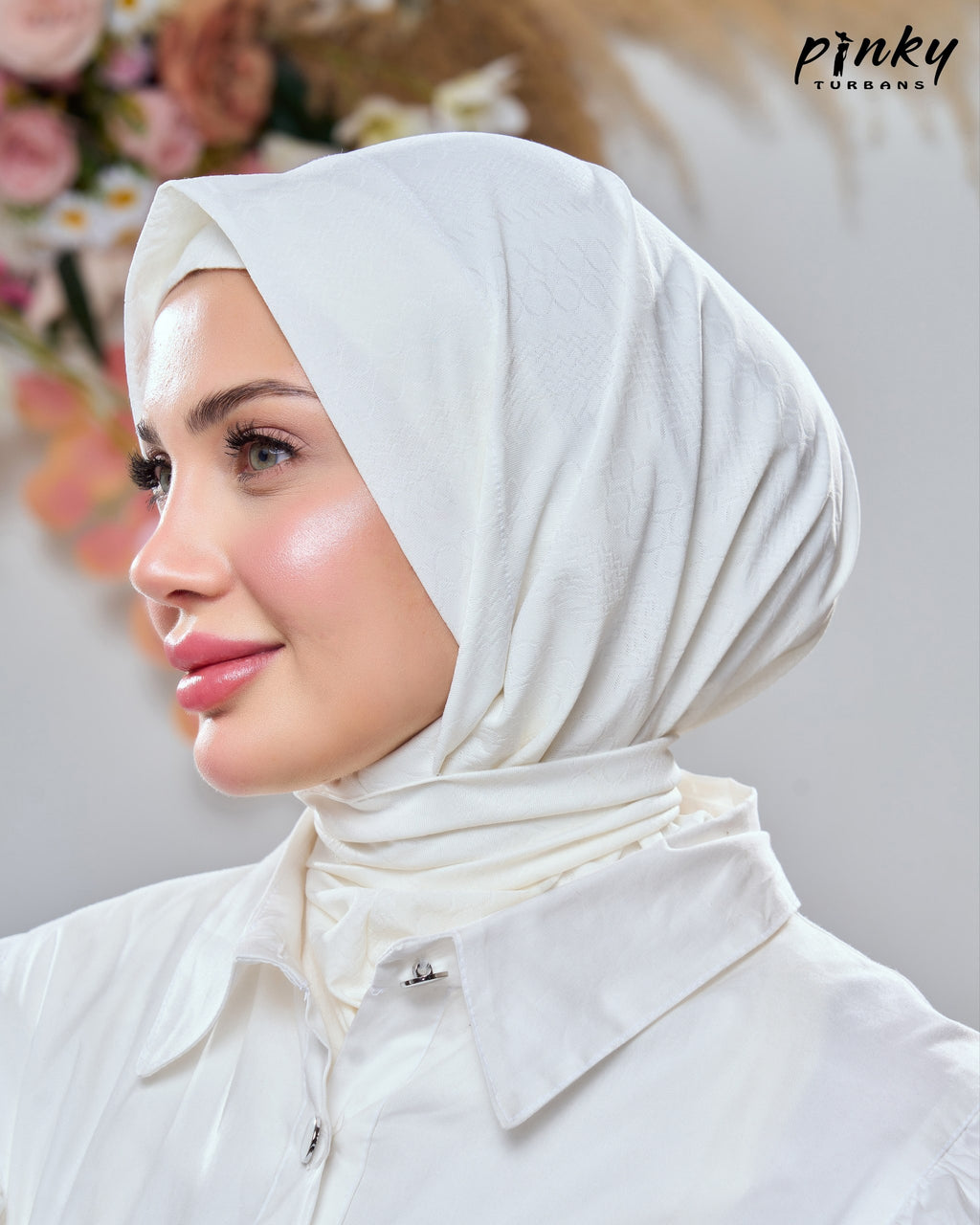طباقية جكار صيفي ليكرا عالية مع بندانة وإغلاق بكباسين خلفيين من Pinky Turbans كود PKY-25-1