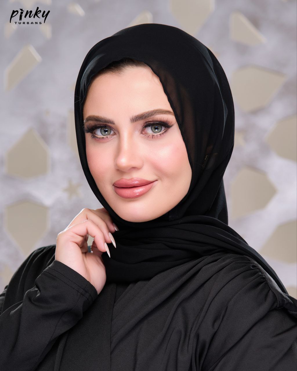 حجاب شيفون بإغلاق مطاطي عند الرقبة من Pinky Turbans – سهل الارتداء  PKY-26-1