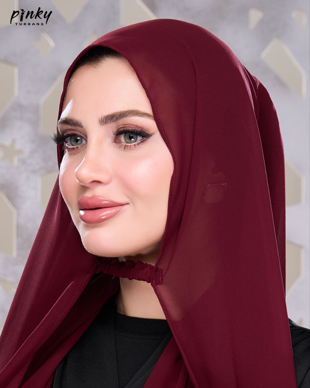 حجاب شيفون بإغلاق مطاطي عند الرقبة من Pinky Turbans – سهل الارتداء  PKY-26-2