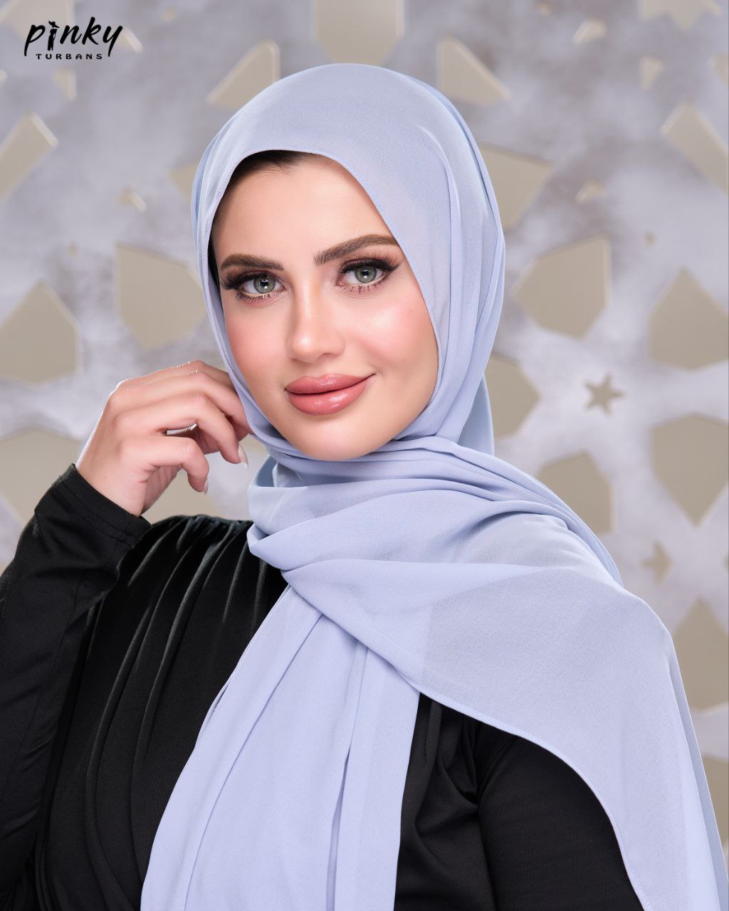 حجاب شيفون بإغلاق مطاطي عند الرقبة من Pinky Turbans – سهل الارتداء  PKY-26-3