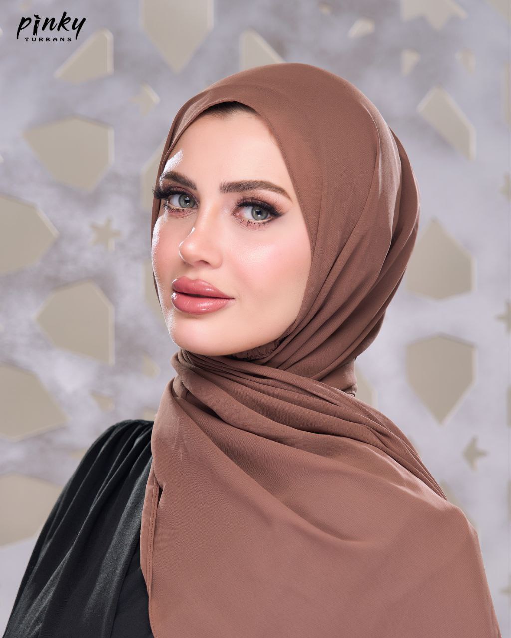 حجاب شيفون بإغلاق مطاطي عند الرقبة من Pinky Turbans – سهل الارتداء  PKY-26-4
