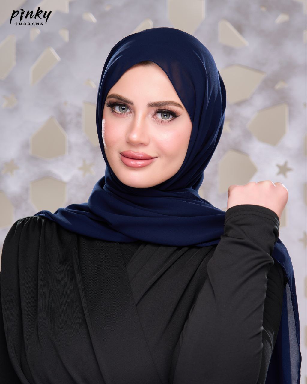 حجاب شيفون بإغلاق مطاطي عند الرقبة من Pinky Turbans – سهل الارتداء  PKY-26-5