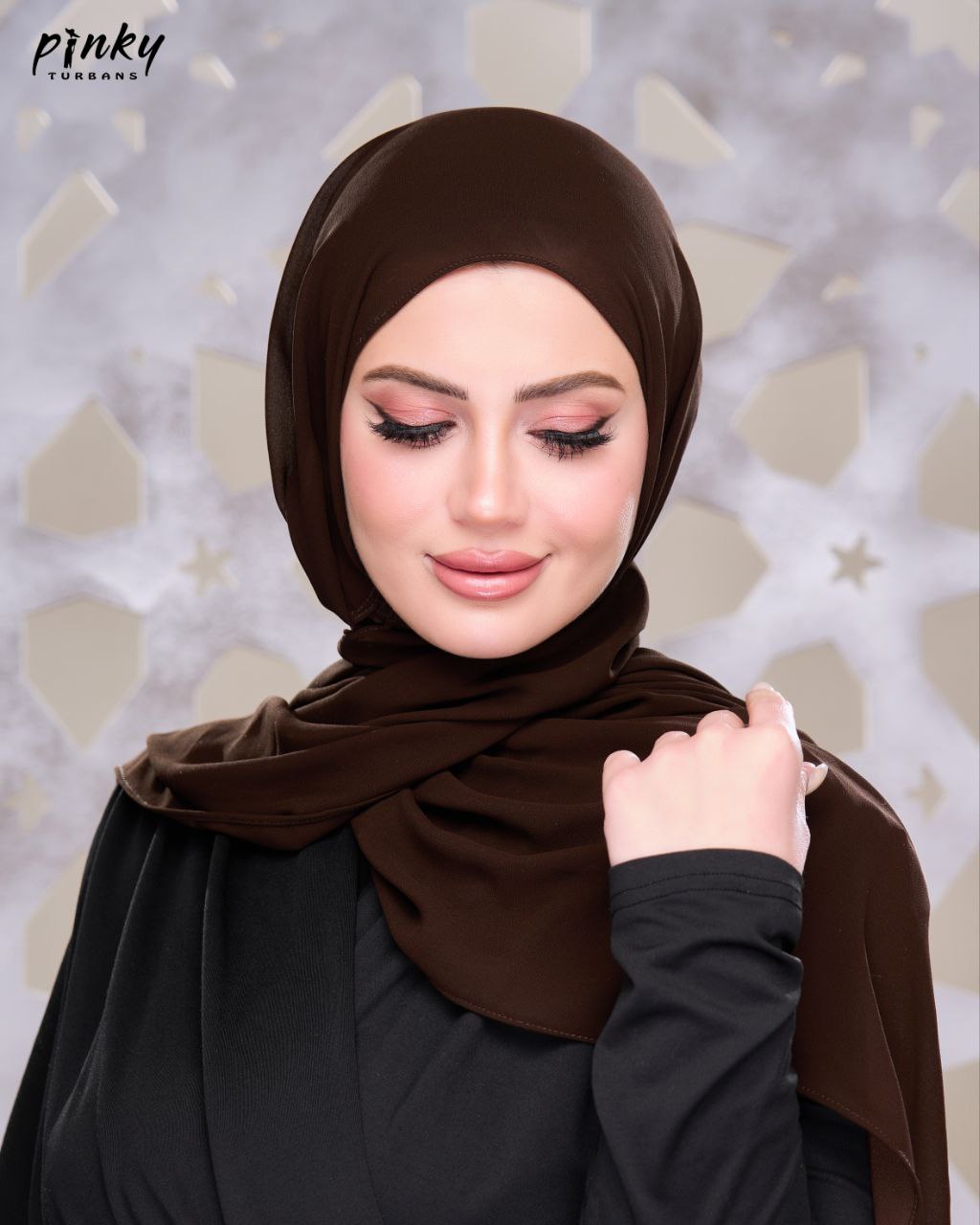 حجاب شيفون بإغلاق مطاطي عند الرقبة من Pinky Turbans – سهل الارتداء  PKY-26-6