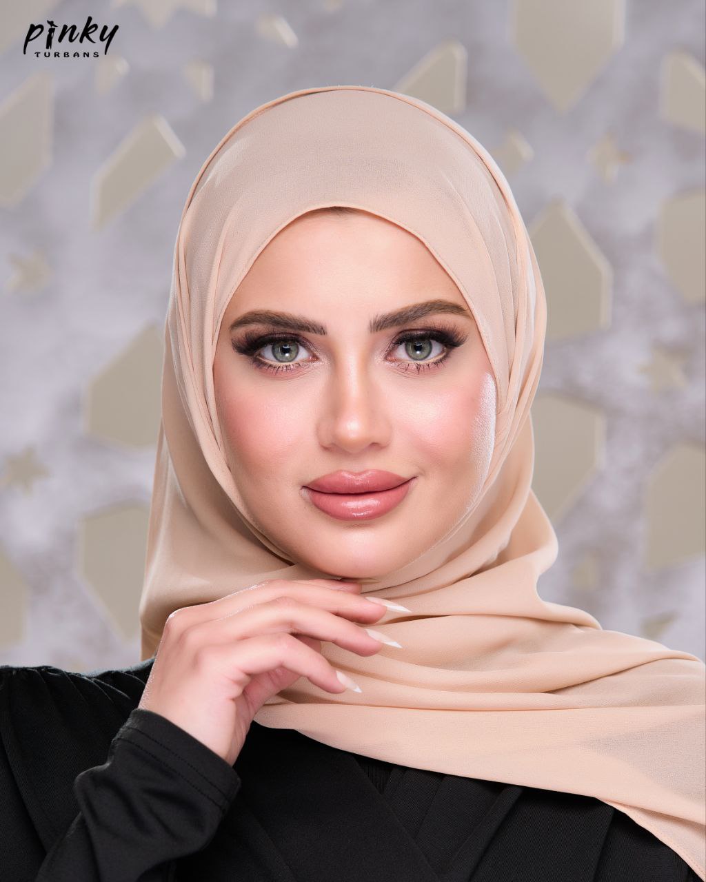 حجاب شيفون بإغلاق مطاطي عند الرقبة من Pinky Turbans – سهل الارتداء  PKY-26-7