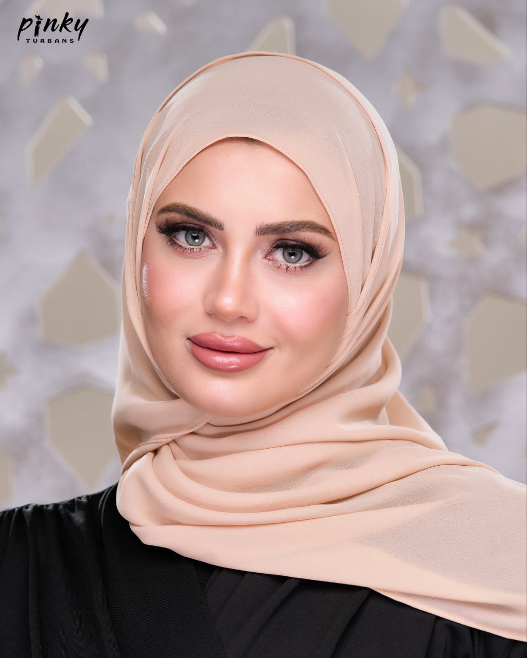 حجاب شيفون بإغلاق مطاطي عند الرقبة من Pinky Turbans – سهل الارتداء  PKY-26-7