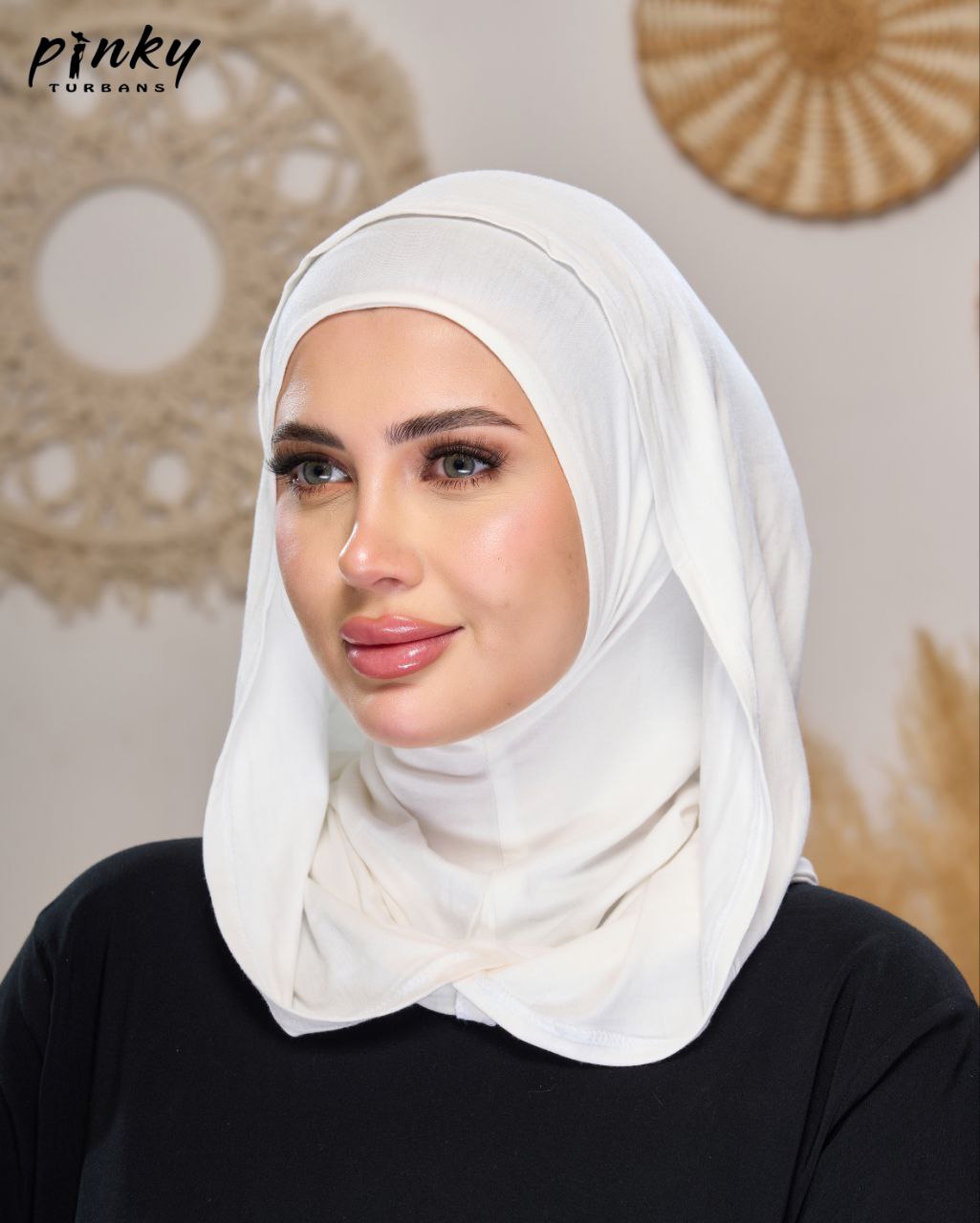 طباقية هودي حجاب قطن من Pinky Turbans – قطعتان متصلتان PKY-27-1