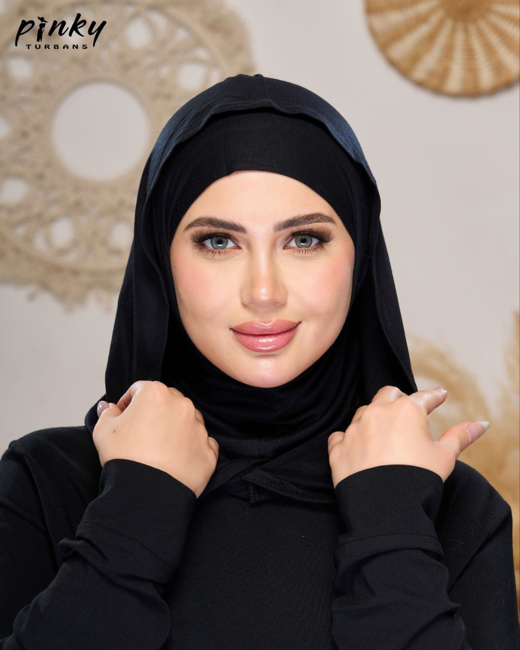طباقية هودي حجاب قطن من Pinky Turbans – قطعتان متصلتان PKY-27-2