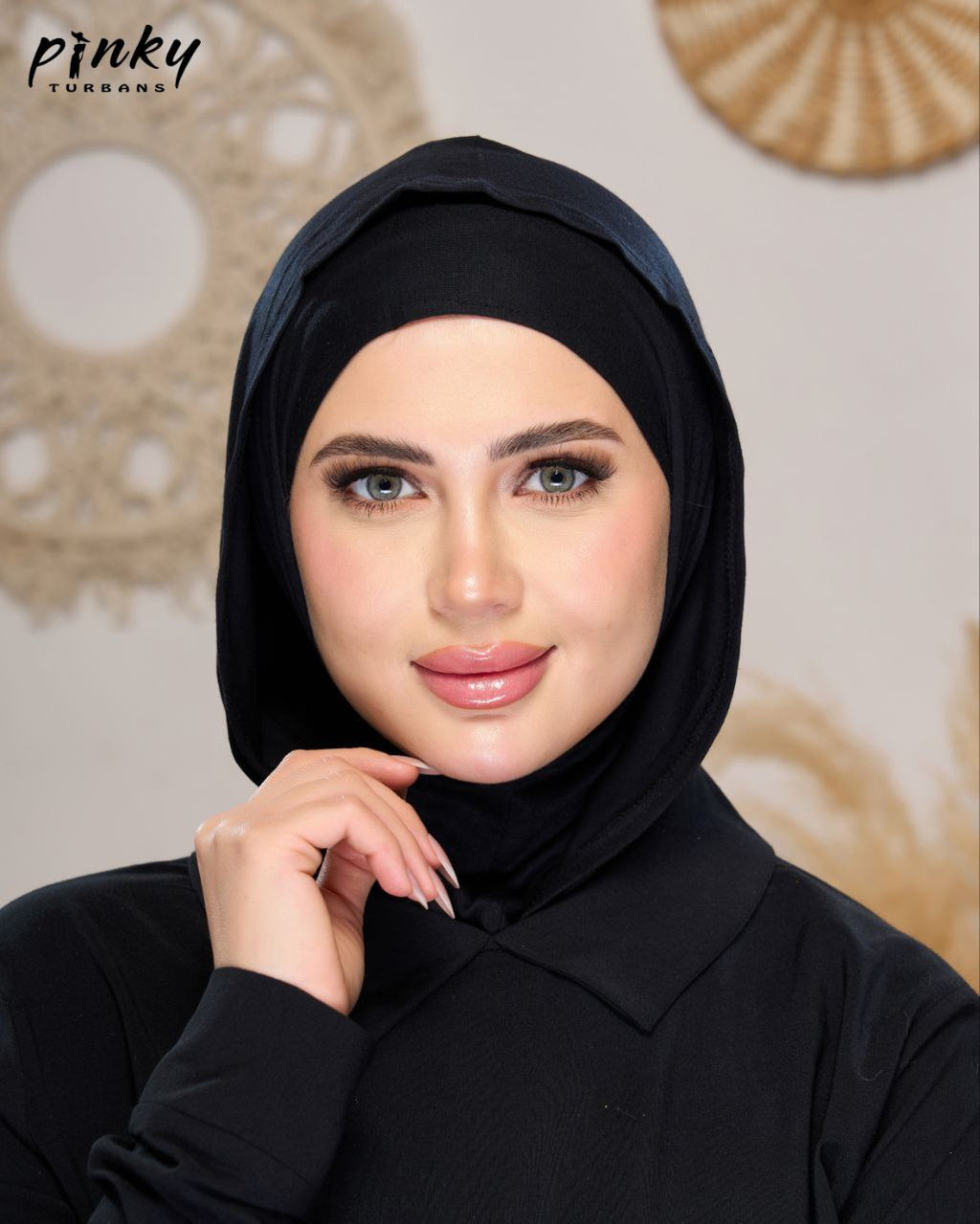 طباقية هودي حجاب قطن من Pinky Turbans – قطعتان متصلتان PKY-27-2