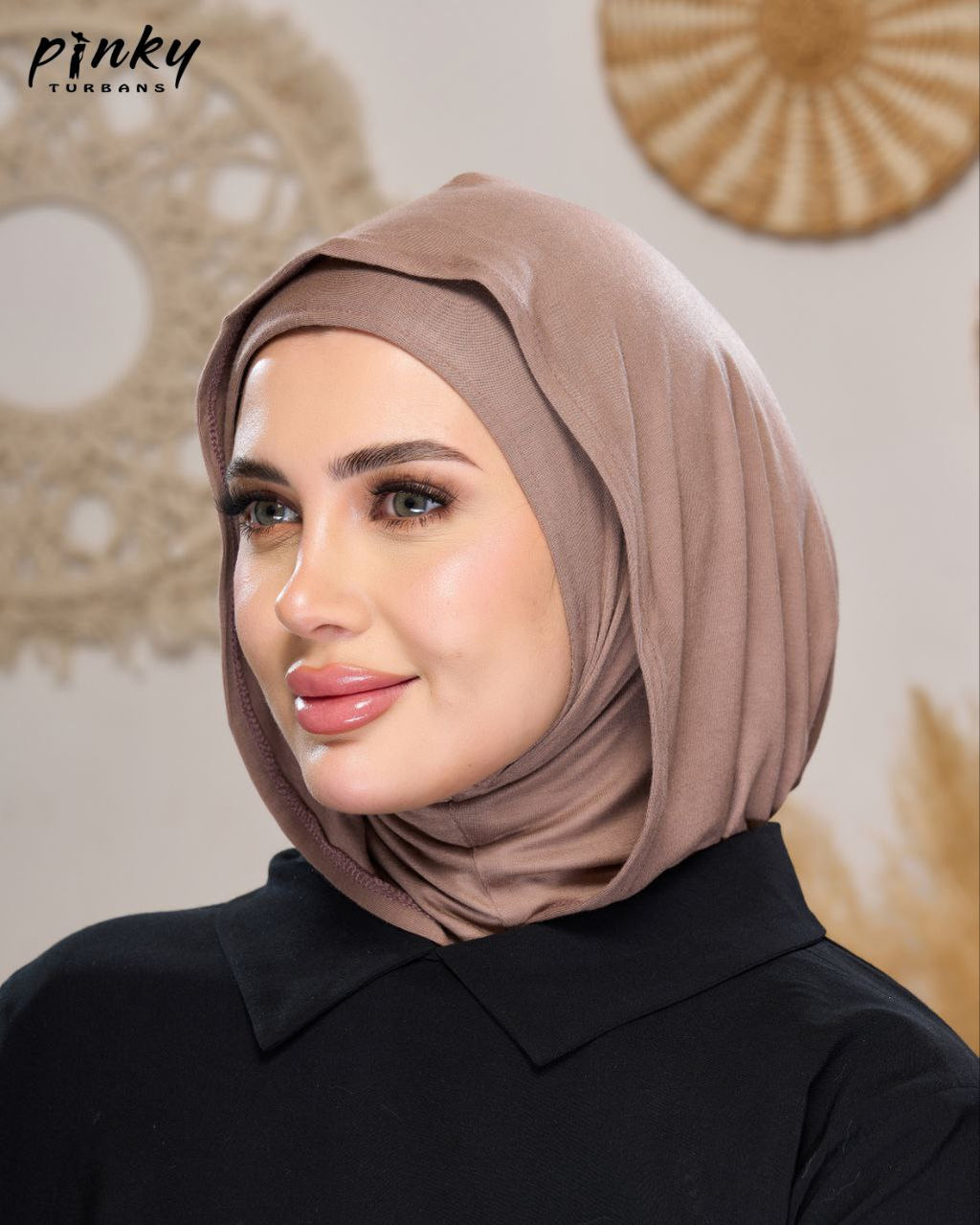 طباقية هودي حجاب قطن من Pinky Turbans – قطعتان متصلتان PKY-27-3