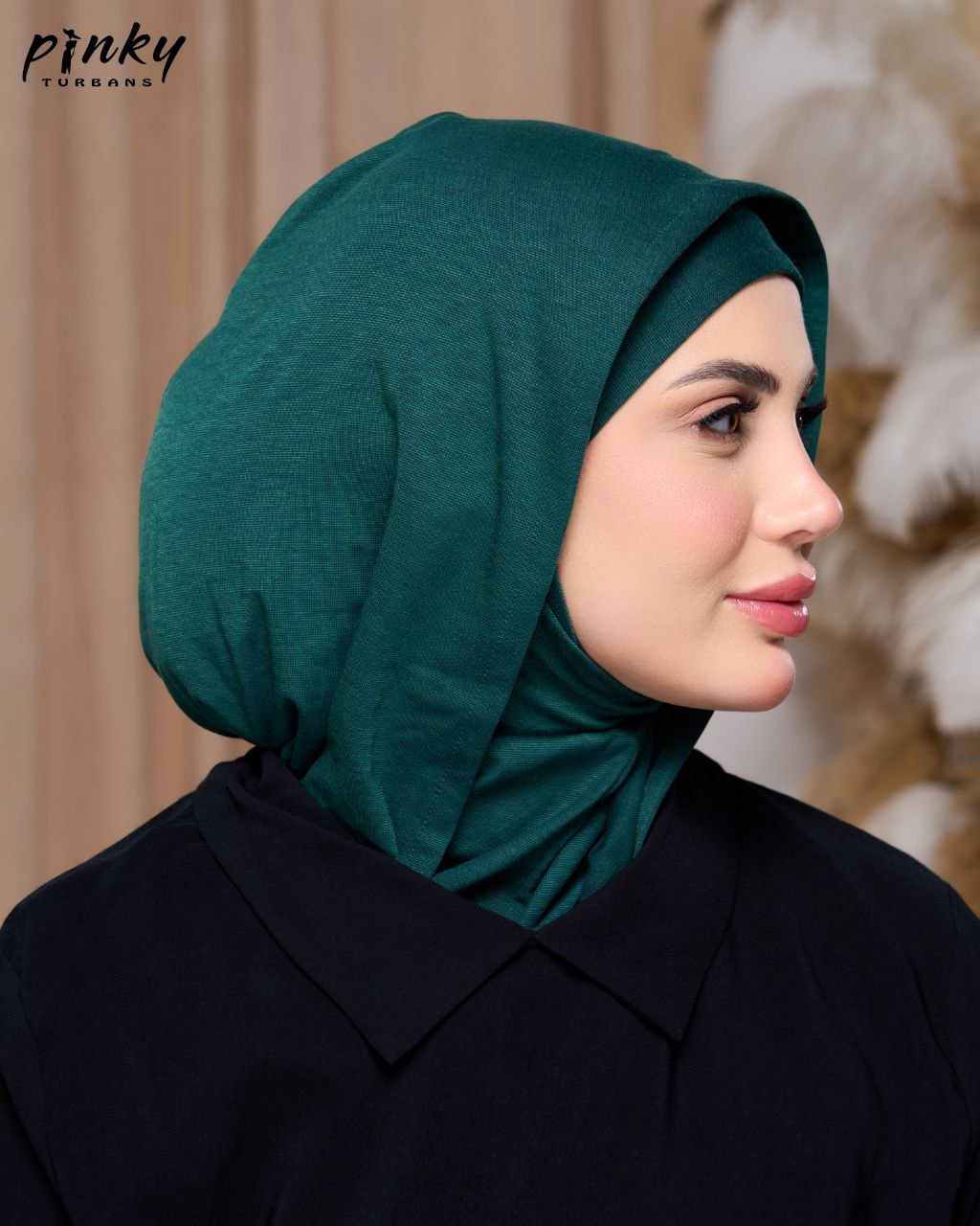 طباقية هودي حجاب قطن من Pinky Turbans – قطعتان متصلتان PKY-27-4